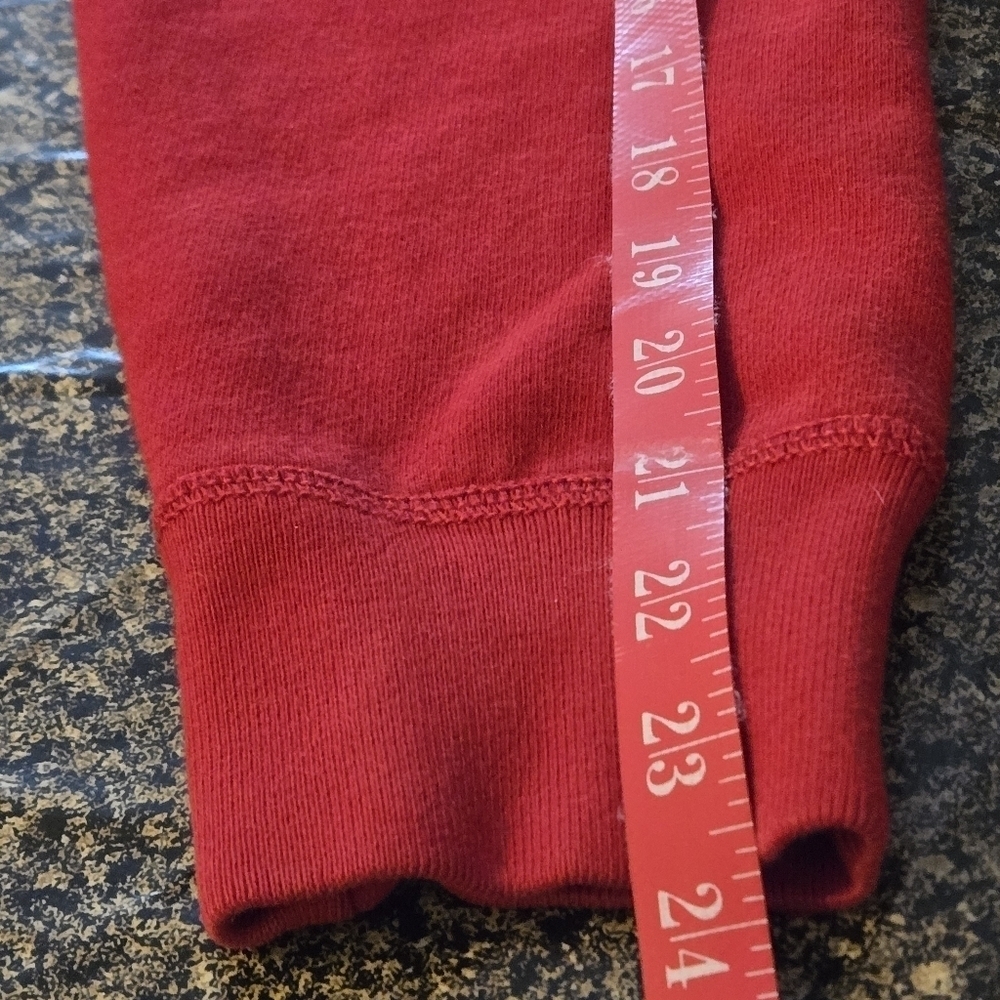 Y2K Polo Ralph Lauren Double Knit Red Full Zip Hoodie Mens Pony Logo Sweatshirt - Picture 12 of 14